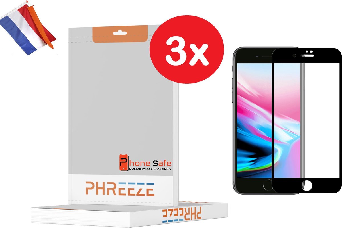 Phreeze iPhone 8 Screen Protector – Premium Kwaliteit - iPhone 8 Screenprotector Glas - 3 stuks | Screenprotector iPhone 8| Tempered Glass iPhone 8