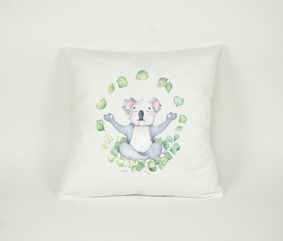 Springkussen Koala Kussensloop Yoga Koala Namaste - Sierkussen - Decoratie - Kinderkamer ...