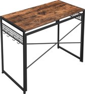 Trend24 Bureau - Bureautafel - Vintage bureau - Industrieel bureau - Tekentafel - 100 x 50 75 cm - Spaanplaat - Staal - Rustiek bruin - Zwart