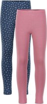Minymo Leggings Basic Meisjes Katoen Roze/blauw 2 Stuks Maat 152