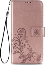 Huawei Y6p Hoesje - Mobigear - Clover Serie - Kunstlederen Bookcase - Roségoud - Hoesje Geschikt Voor Huawei Y6p