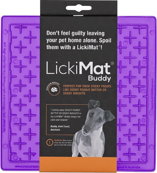 Lickimat Buddy - voermat voor natvoer en brokjes - slow feeder