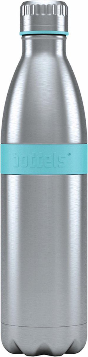 Boddels TWEE Thermosfles drinkfles - 0,8 liter - RVS/Turquoise