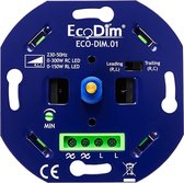 EcoDim - LED Dimmer - ECO-DIM.01 - Fase Aan- en Afsnijding RLC - Inbouw - Enkel Knop - 0-300W
