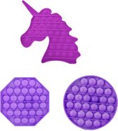 Fidget toys pakket| De Fidget toys om van je stress af te komen! | Wasbaar | 3 delig | BPA vrij | Unicorn, Vierkant & Rondje