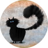 Muursticker Black Cat_No3 -Ø 130 cm