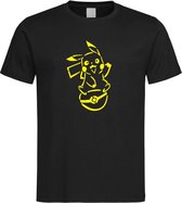 Zwart T-shirt  'Pikachu met Pokeball'  Geel maat S