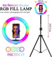 LED Ringlamp - met statief - RGB LED - telefoonhouder - Ring lamp