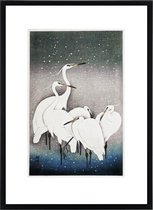 Art Print Ohara Koson - Group of Egrets - Japanse Kunst Poster Rijksmuseum