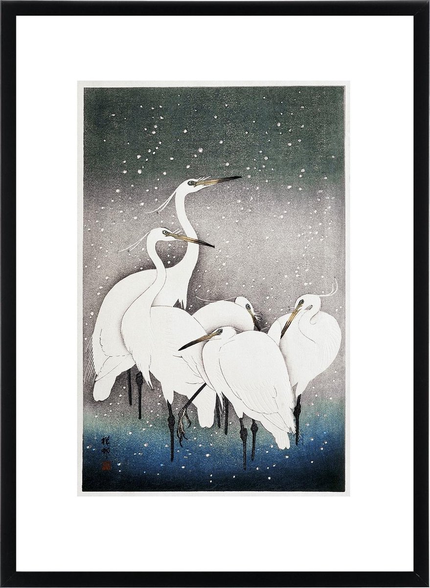 Esque Art Print Ohara Koson - Group of Egrets - Japanse Kunst Poster Rijksmuseum - 50x70 cm Losse poster