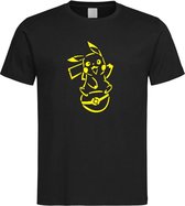 Zwart T-shirt  'Pikachu met Pokeball'  Geel maat XL