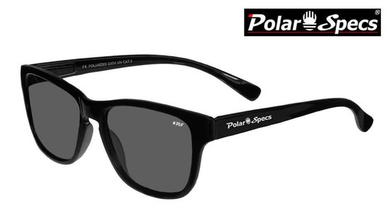 Polar Specs® Polariserende Zonnebril Wave Classic PS9011 – Shiny Black – Polarized Black – Small – Unisex