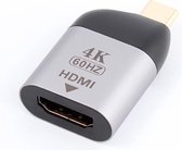 NÖRDIC C-HDMI USB-C naar HDMI2.0 adapter - 4K in 60Hz - Ondersteuning voor HDCP1.4 en 2.2 - Spacegrijs