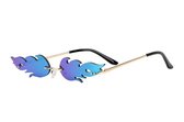 Blauw Vuur Vlammen Zonnebril - Schnelle Brillen - Flames Sunglasses - Fire - UV400 - Polycarbonaat Lenzen