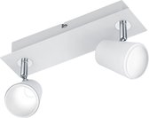 LED Plafondspot - Nitron Narca - 12W - Warm Wit 3000K - 2-lichts - Rechthoek - Mat Wit - Aluminium