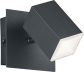LED Wandspot - Nitron Laginos - 8W - Warm Wit 3000K - 1-lichts - Vierkant - Mat Zwart - Aluminium