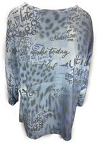 Shirt - viscose met fantasie print en strass - lange mouw - maat 40-46