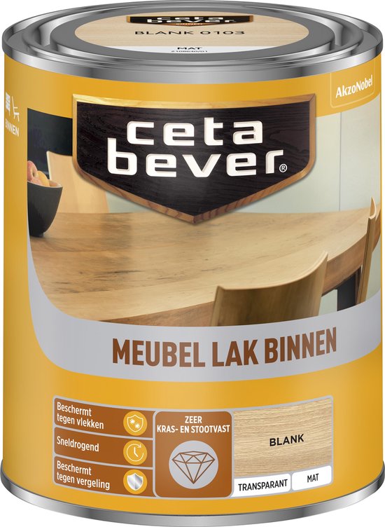 CetaBever Binnen Meubel Lak - Mat - Blank - 750 ml