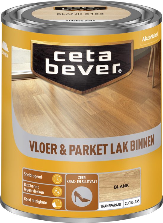 CetaBever Binnen Vloer & Parket Lak - Zijdeglans - Blank - 750 ml