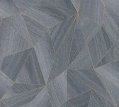 Grafisch behang Profhome 361333-GU vliesbehang glad met geometrische vormen mat grijs zwart 5,33 m2