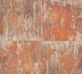 Papier peint rétro Profhome 361182-GU papier peint intissé lisse de style rétro brun orange mat 5,33 m2