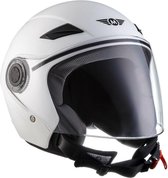 MOTO U53 Jethelm scooterhelm, motorhelm, Mat Wit. XL, hoofdomtrek 61-62cm