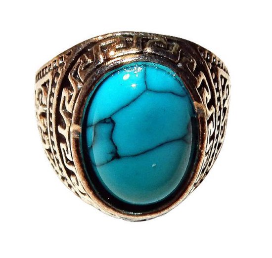 Zilveren ring met Turkoois blauwe steen maat 18 | bol.com