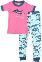Kinderpyjama No Wake Zone Dolphins roze met bedrukte broek - 116