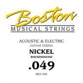 Snaar elektrische/akoestische gitaar Boston BEN-049 Nickel roundwound .049