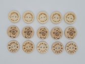 Houten knoop - Houten knopen 20mm - Knopen voor naaien - DIY - MIX 3 SOORTEN - 15 stuks - Hoge Bulkkorting!