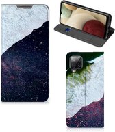Telefoon Hoesje Geschikt voor Samsung Galaxy A12 Flip Cover Sea in Space