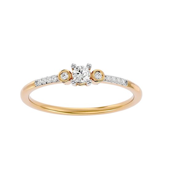 Bague pour femme la mode en or 9K A LRA 0 diamant rond naturel