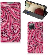 GSM Hoesje Geschikt voor Samsung Galaxy A12 Foto Hoesje ontwerpen Swirl Pink