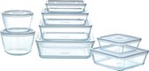 Pyrex - Cook & Freeze - Ovenschaal Met Deksel - Set van 8 Stuks - Glas