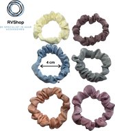 Mini Haarwokkel Scrunchies - 6 Stuks - 6 Kleuren - Scrunchie Haarelastiek - Strakke Haar Elastiek - Wokkel Scrunchie - Haaraccessoires - Dames Meisjes - Haarsieraad - Geen Verzendk