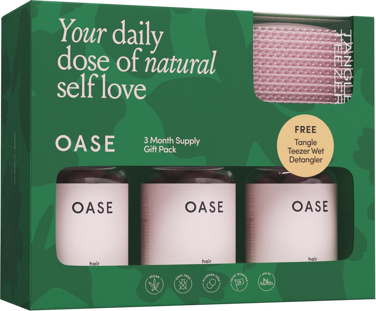 OASE Hair Vitamins 3 Month Gift Pack + GRATIS Tangle Teezer Vegan