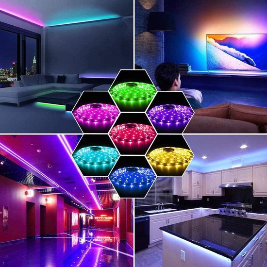 LED strip - verlichting - 5 - RGB - 5050 afstandsbediening met 24 - 60... | bol.com