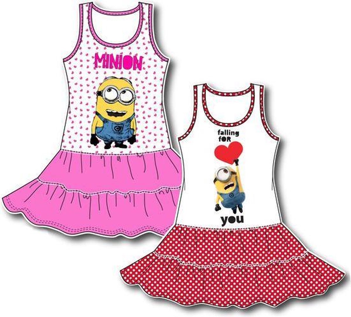 Minions Jurk - roze - maat 9122/128 (8 jaar)