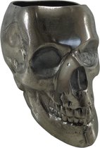 Vaas Skull ruw nikkel 20cm hoog, 30cm  lang