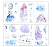 decoratieve stickers | washi stickers | waterverf -  figuren | 10 cm x 15 cm