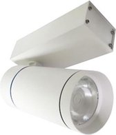 LED Railverlichting - Track Spot - Oficto - 30W 3 Fase - Rond - Natuurlijk Wit 4000K - Mat Wit Aluminium
