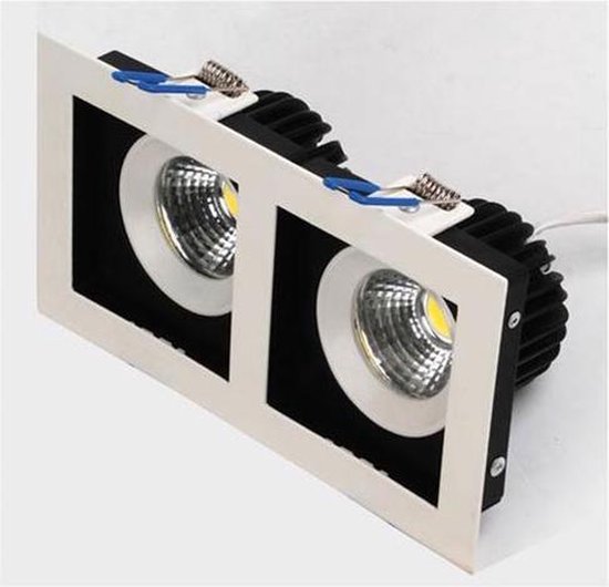 Ledvion - 6x LED Inbouwspot Wit Dubbel Rechthoek, 185x100mm, 4