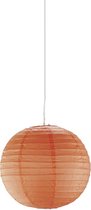 LED Hanglamp - Hangverlichting - Torna Ponton - E27 Fitting - Rond - Mat Oranje - Papier