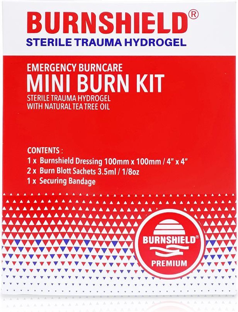Burnshield Mini Burnkit - set met brandwondenkompres en brandwondengel - verkoelende werking - Burnshield