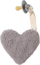 LOVEissue speenknuffeltje hart teddy grijs | BIBS fopspeen Cloud T1| 0 t/m 6 mnd