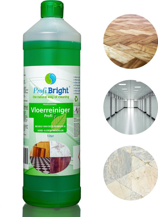 ProfiBright Consument - Vloerreiniger Profi5 - Universele vloerreiniger - Laminaatreiniger - Natuursteenreiniger - PVC reiniger - Dierproefvrij - concentraat - 1 liter