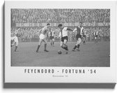 Walljar - Feyenoord - Fortuna 54 '61 - Zwart wit poster met lijst