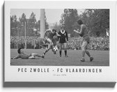 Walljar - PEC Zwolle - FC Vlaardingen '78 II - Zwart wit poster met lijst