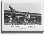 Walljar - Poster Ajax met lijst - Voetbal - Amsterdam - Eredivisie - Zwart wit - PEC Zwolle - AFC Ajax '76 - 40 x 60 cm - Zwart wit poster met lijst