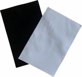 Vilt Lapjes Zwart en Wit - 20 x 30 cm - 1 mm dik - 10 vellen